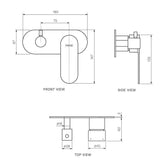 Parisi Ellisse II Wall Mixer with 3-Way Diverter | Fucile